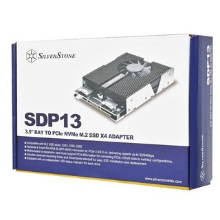銀欣 SDP13 3.5吋硬碟擴充槽轉PCIe NVMe M.2 SSD x 4轉接架, 1個