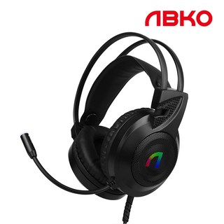 앱코 가상 7.1 RGB 노이즈 캔슬링 마이크 게이밍 헤드셋, N460, 블랙