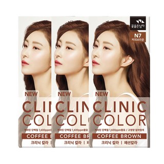 꽃을든남자 크리닉 칼라 염색약, 3개, N7커피브라운(멋내기용)