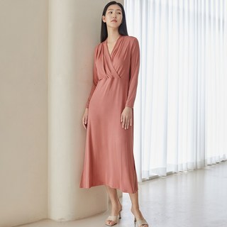 [허비쉬 본사]허비쉬 이너캡 랩 드레스 - 시에나