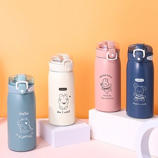 해피 프렌즈 보온병 350ml 원터치 텀블러, 네이비, 1개