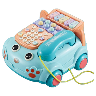 打地鼠 聲光音樂益智學習早教, 大號電話車【藍色】, 1個