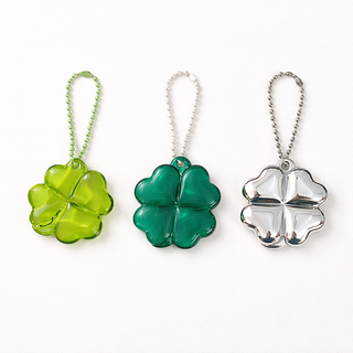 네잎클로버 투명 아크릴 키링, 실버, 1개