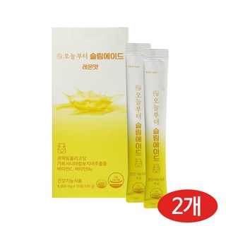 오늘부터 슬림에이드 레몬맛 레몬즙분말 다이어트 음료 가르시니아 프락토올리고당 비타민C 수분충전 에너지충전 레모나, 2박스, 120g