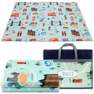 국산 피크닉매트 150cmx200cm, 런던패턴, 국산 티다이 코팅 캠핑매트(런던패턴)중형