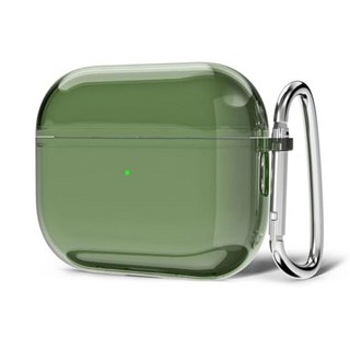 Svanove 에어팟 3 케이스 투명 하드 플라스틱 투명하고 심플하고 귀여운 에어팟 3세대 케이스 키체인 포함 여성스러운 Y2k 미적 트렌디 에어팟 커버 액세서리 여성, Airpods 3, 네온 옐로우