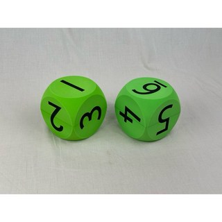 10cmEVA圓角數字骰子組（3選1，2顆/組）台灣製造, 10cm圓角數字骰子/A305綠*2個, 1個