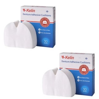 Y-Kelin 틀니 접착제 쿠션 어퍼 60 패드 2 팩 소프트 하루 종일 마지막 잇몸 보호, 01 2 packs-60 pads