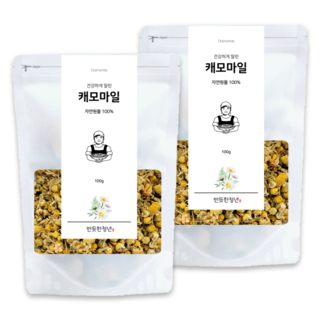 반듯한청년 캐모마일 원물티 허브 꽃 차 리필팩, 100g, 1개입, 2개