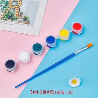 手繪流體熊DIY材料包 暴力熊公仔鑰匙圈 塗鴉彩繪娃娃玩具 幼兒園分享禮 BSMI認證, 六色顏料（附帶畫筆）-A, 1個