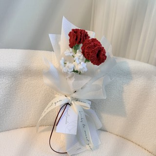 有感選物 手工針織畢業 母親節花束, 康乃馨-一顆真心, 1件