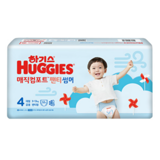 하기스 2021 매직팬티 뉴컴포트 썸머 팬티형 공용 대형 4단계 (10~14kg), 52개