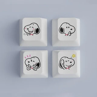 4 개/대 맞춤형 체리 키 캡 스누피 귀여운 기계식 키보드 불투명 키 캡 키 커버, 01 R3 height, 01 B