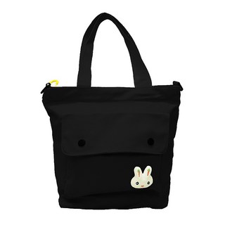 日系馬卡龍色兔子帆布手提袋 側背包 學生補習袋