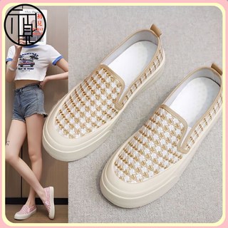 春夏新款韓版時尚女單鞋帆佈鞋潮流舒適一腳蹬懶人學生鞋耐磨超輕