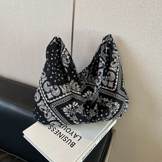 MESSA 여성 여자 페이즐리 패턴 에코백 숄더백