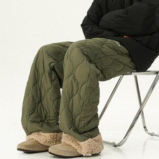 뉴네임 남녀공용 누빔 솜 패딩 바지 빅사이즈 방한바지 기모 혹한기