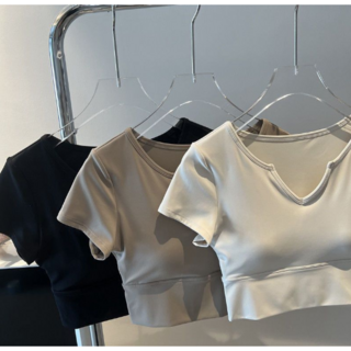 베스트플라자 여성 필라테스 크롭 티셔츠 4color