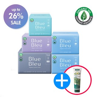 블루블루 유기농 생리대 중형2팩 대형1팩 오버나이트1팩 라이너1팩(사은품증정), 5개, 1개