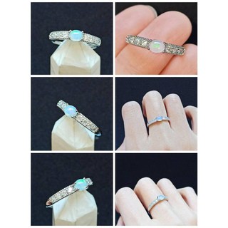 925純銀 歐泊戒指 彩光微鑲 活圍設計