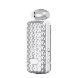 Lucky新品 佳藍F588數顯藍牙耳機 快充伸縮領夾設計 通話清晰不斷線 商務人士首選, 銀色