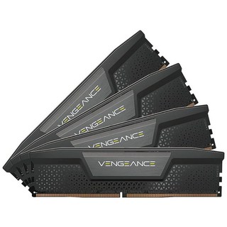 CORSAIR Vengeance DDR5 RAM 128GB (4x32GB) 5600MHz CL40 인텔 XMP iCUE 호환 컴퓨터 메모리 - 블랙 (CMK128GX5M4B5600, 블랙 _128GB(4x32GB), 4개