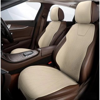 진루이 자동차 시트커버 사계절용 가죽통풍 방석 1세트, 미색