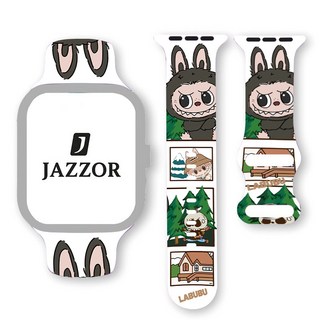 애플 워치 11호환 실리콘 라부부 스트랩 퀵 릴리스 핀 버터플라이 버클 사이즈 38 40 41 42 44 45 49mm, labubu-2