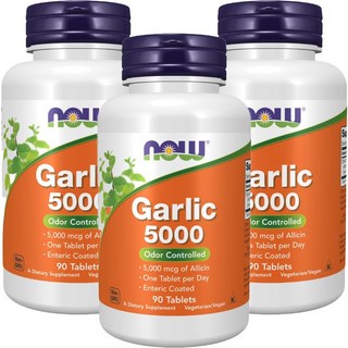 NOW Foods 濃縮大蒜精華錠, 90顆, 3罐