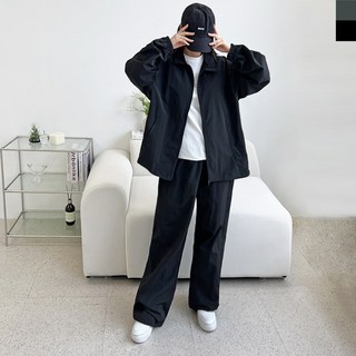 여자아우터 오버핏 하프넥 집업 힙합 바람막이 나일론 자켓