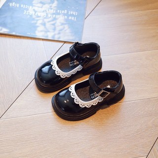 女童黑色漆皮娃娃鞋 - 舒適好穿 多尺寸可選