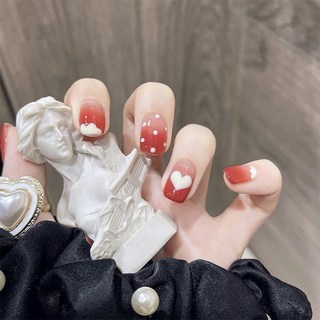 麥皇 24片 立體 穿戴式 美甲貼片 指甲片 美甲片 光療假指甲 批401-427, 1個, 編號批427愛心雲霧*1套