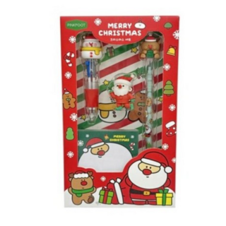 핑크풋 크리스마스 문구 2p 선물세트, 1세트, 혼합색상