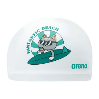 아레나 서핑캣 아동 코팅수모 A4AC1AQ51WHT 유아용 수영모자 워터파크 수영장 여름스포츠 물놀이, WHT, 000
