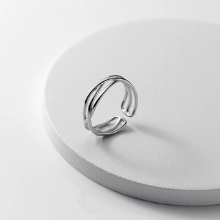 SUMMER 銀飾 925純銀 交錯線條戒 簡約百搭 純銀戒指 尾戒款