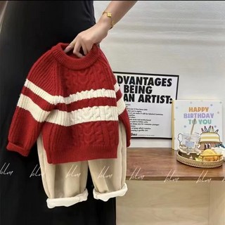 男女童秋冬季加厚保暖針織毛衣 時尚兒童寶寶上衣
