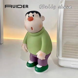 臺灣出貨 胖虎手辦擺件小衆玄關客廳桌麵裝飾品卡通模型創意公仔潮玩具禮物, 1個, 12cm小胖虎