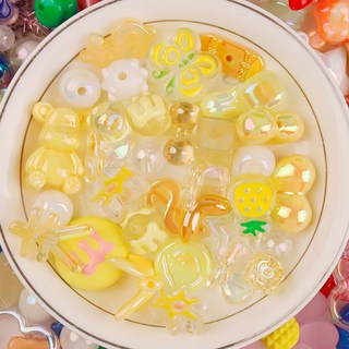 20/50g 혼합 스타일 Y2K 아크릴 활 꽃 비즈 DIY 목걸이 팔찌 전화 체인 만들기 용품 공예 액세서리 재료, 20g, Yellow 2