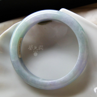 【瑩元閣】 | 糯冰種濃紫春彩 | 天然玉翡翠a貨/平安鐲/手圍18.8/圈口57.2/JB-0298【附台証】/옥팔찌/비취팔찌/비취/jadebracelet