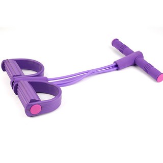 腳踏彈簧拉力器 擴胸健身器材 美背拉力器 男款健身彈簧拉力器 一帶多練, 腳蹬四股拉力器（紫色）, 1個