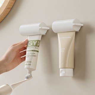 잇곰 360도 회전식 무타공 벽걸이 치약짜개, 화이트, 1개