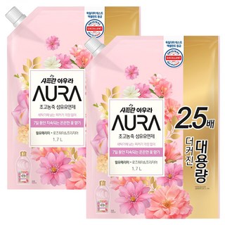 아우라 초고농축 섬유유연제 윌유메리미 리필, 1.7L, 2개