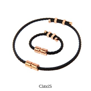 세트 클라비스 비타 건강팔찌 목걸이 세트 근육통 완화 의료기기, 블랙, 로즈골드, 1개