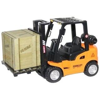 玩具先生 仿真合金迴力堆高機 工程車 迴力車 倉庫堆高機 ST安全玩具, 黃色和黑色, 1個