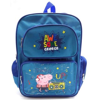 佩佩豬透氣雙層書包(紅/藍)【台灣正版現貨】- 輕盈透氣，可愛造型，多層收納