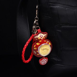 周家轉運財神鑰匙扣足金風生水起福葫蘆掛飾包包掛件車掛活動禮品招財擺件裝飾擺件招財小物招財進寶開幕送禮開店賀禮開店禮物招財, 福袋單掛件, 1個