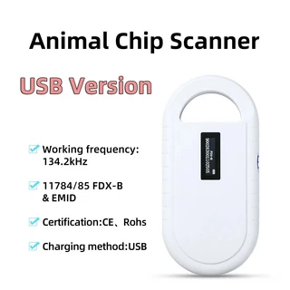 쿠쿠스토어 5YOA 휴대 마이크로칩 애완동물 스캐너 OLED 디스플레이 B RFID 리더 ISO11784/5 고양이 개 트, 01 B PT10