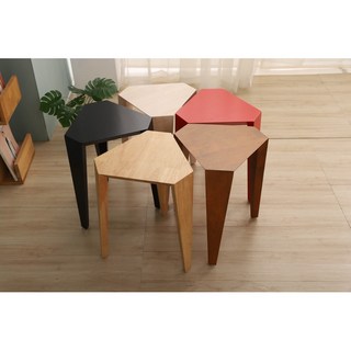 斐雅生活居家 玩色北歐全實木三角椅/椅子/椅凳/凳子, 原木色, 1個
