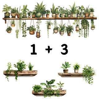 제이레인 식물 인테리어 스티커 벽면 인테리어 스티커, 1세트