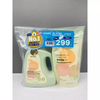 usbaby 優生 嬰兒植淨酵素洗衣液體皂 (1200ml + 補充包1000ml), 1個